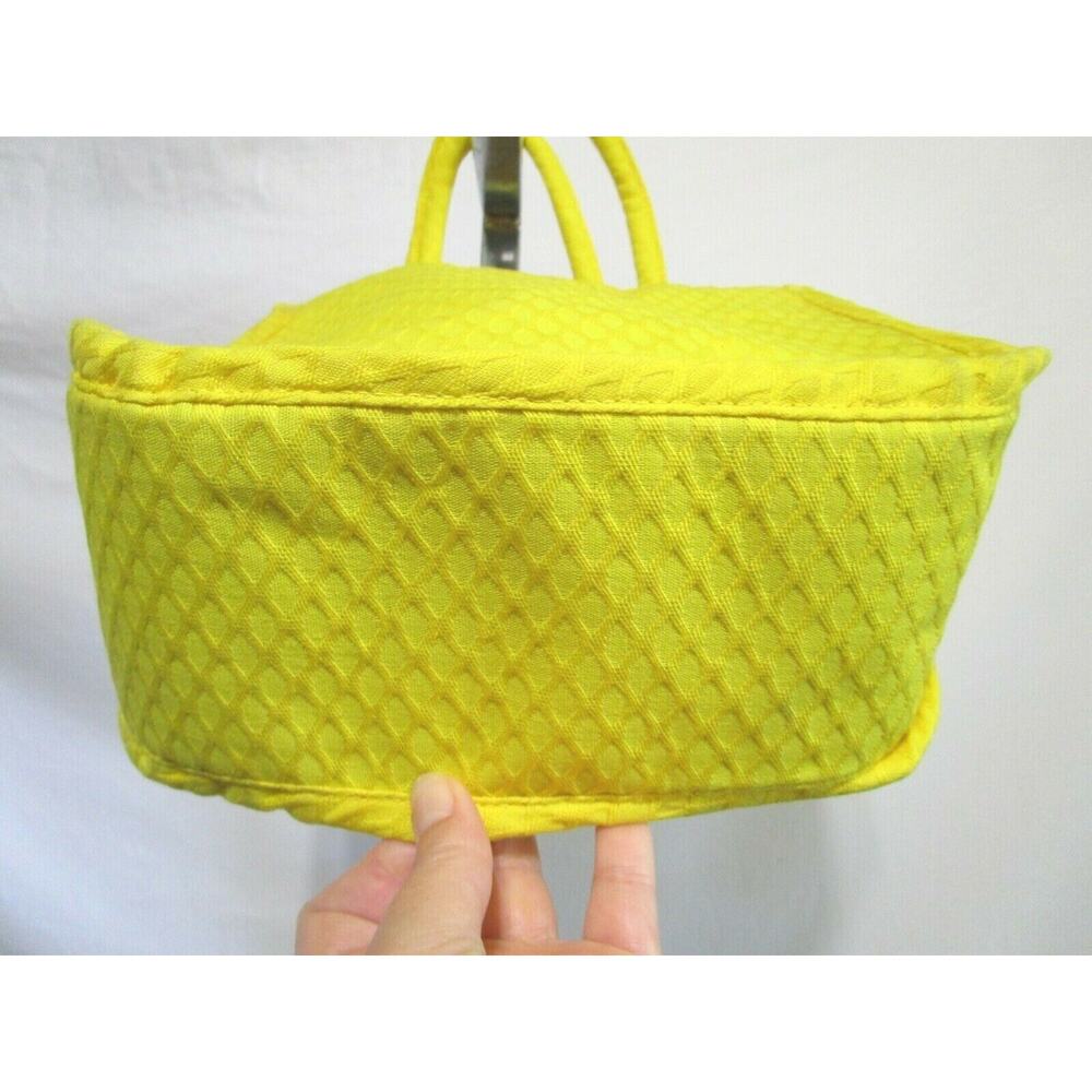Vintage 60's Mod Paul B. Stone Small Yellow Textured Canvas Clutch Tote Handbag - Picture 9 of 12